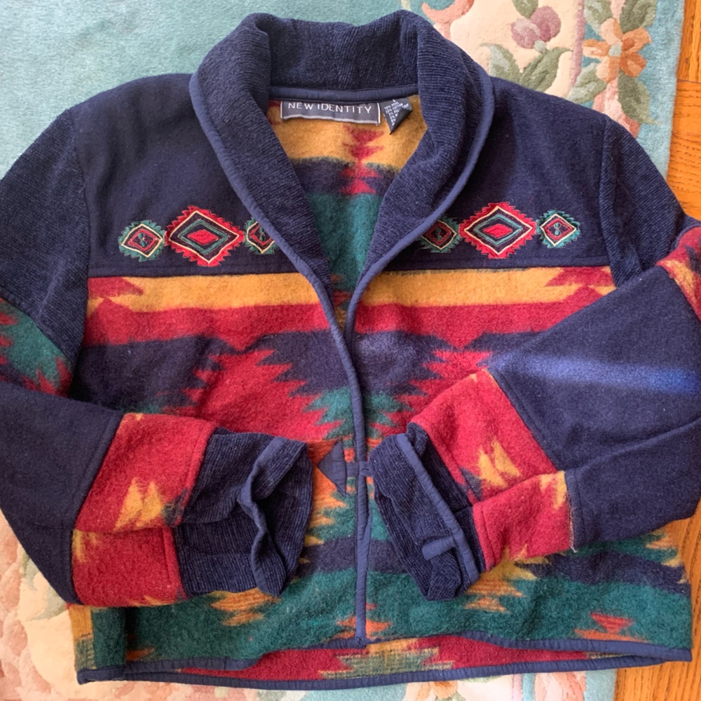 Vintage New Identity Wool Tribal Print Jacket - Picture 2 of 6